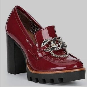 ANTONIO MELANI Burgundy Heeled Loafers